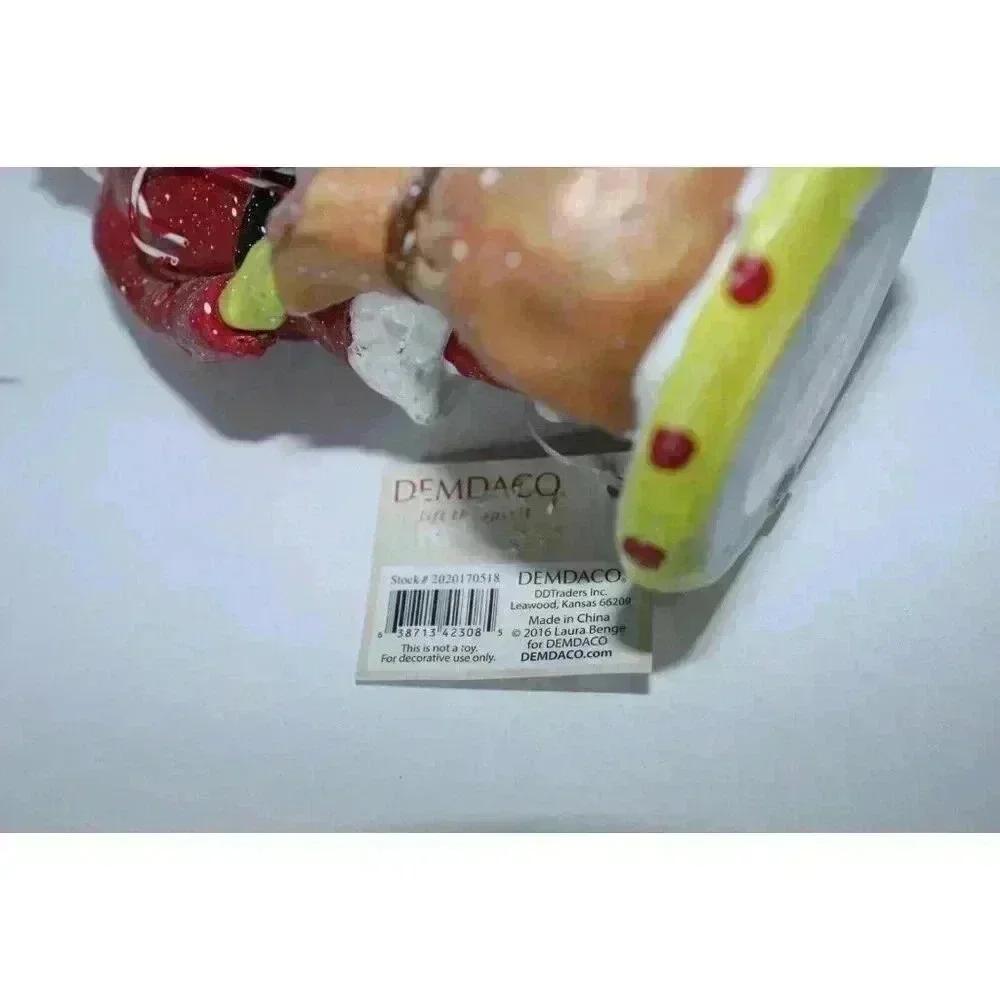 DEMDACO Patchwork Christmas‎ Laura Benge Jolly Santa Claus Figurine 2015